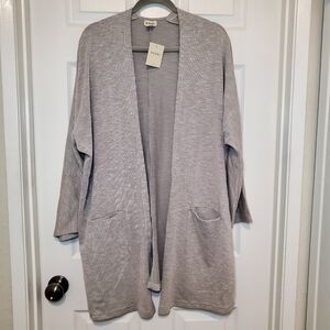 New Donni Ribbed Sandwash Open Front Cardigan
